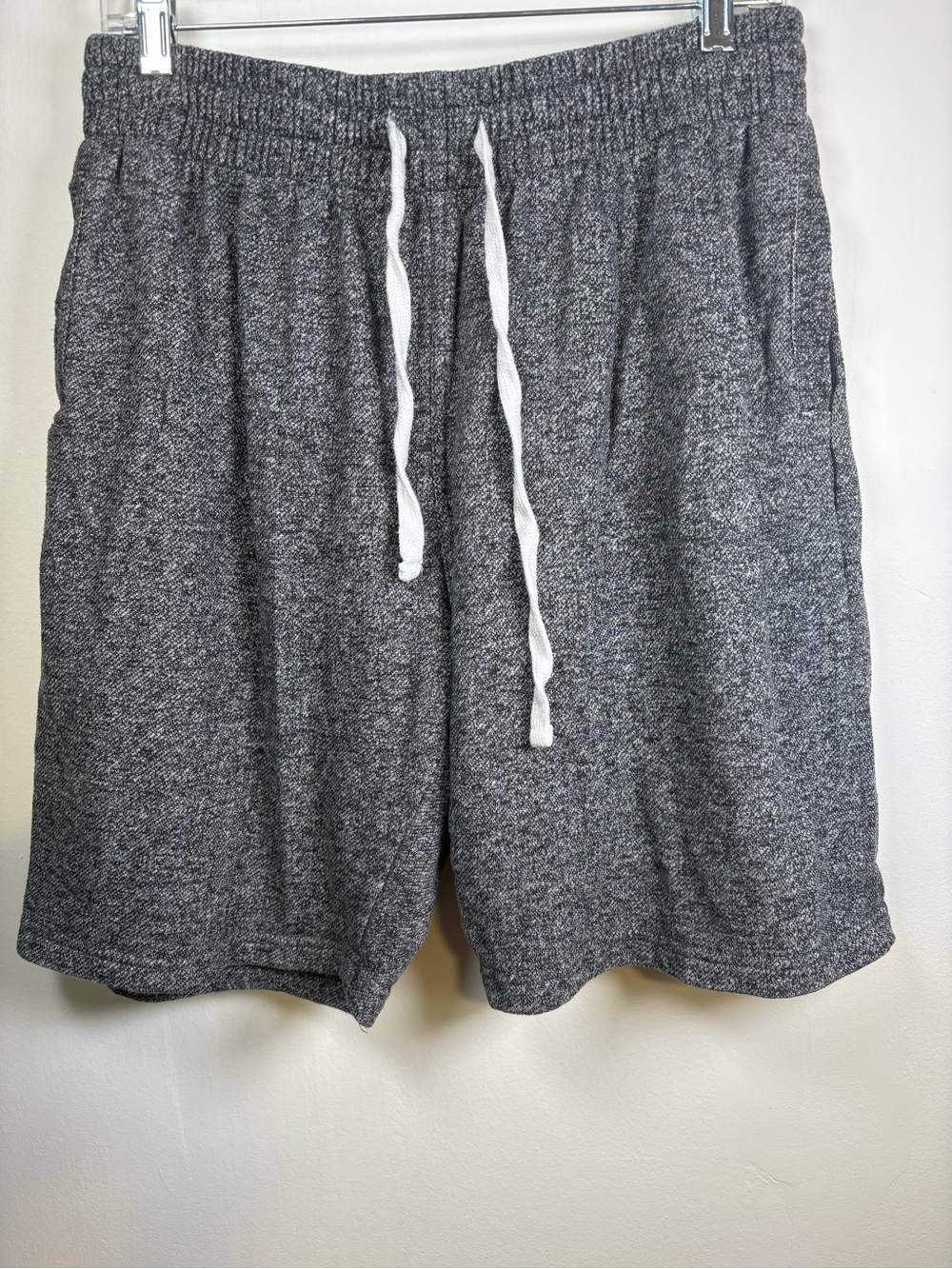 Men's Gray Drawstring Hybrid Shorts with White Cord